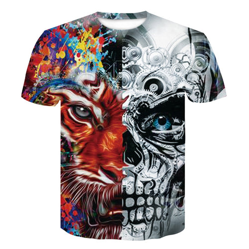 Tiger and Skull 3D T-shirt