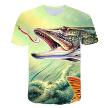 Load image into Gallery viewer, Fish pattern 3D T-shirt