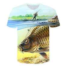Load image into Gallery viewer, Fish pattern 3D T-shirt