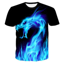 Load image into Gallery viewer, Blue Fire Snake 3D T-shirt