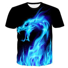 Load image into Gallery viewer, Blue Fire Snake 3D T-shirt
