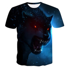 Load image into Gallery viewer, Blue Fire Snake 3D T-shirt