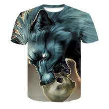 Load image into Gallery viewer, Blue Fire Snake 3D T-shirt