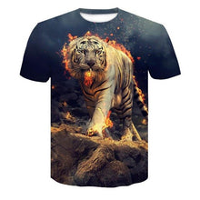 Load image into Gallery viewer, Blue Fire Snake 3D T-shirt